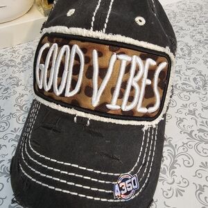 KBETHOS Black Distressed Cap with Leopard Print Patch